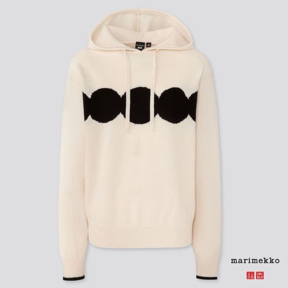 Uniqlo Knit Hoodie with Black Dots